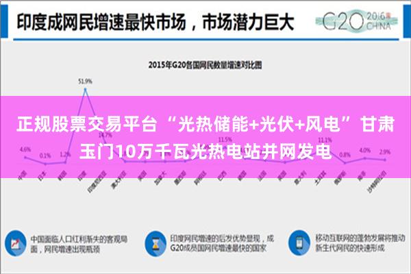 正规股票交易平台 “光热储能+光伏+风电” 甘肃玉门10万千瓦光热电站并网发电