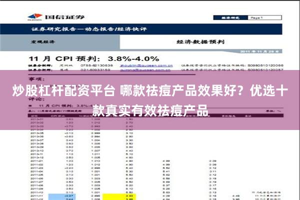 炒股杠杆配资平台 哪款祛痘产品效果好？优选十款真实有效祛痘产品