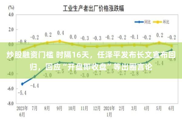 炒股融资门槛 时隔16天，任泽平发布长文宣布回归，回应“开盘即收盘”等出圈言论