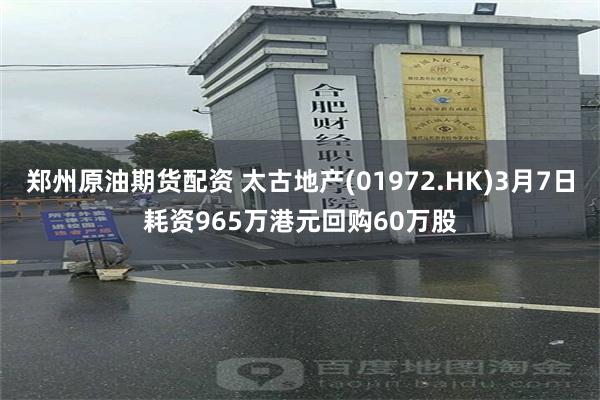 郑州原油期货配资 太古地产(01972.HK)3月7日耗资965万港元回购60万股