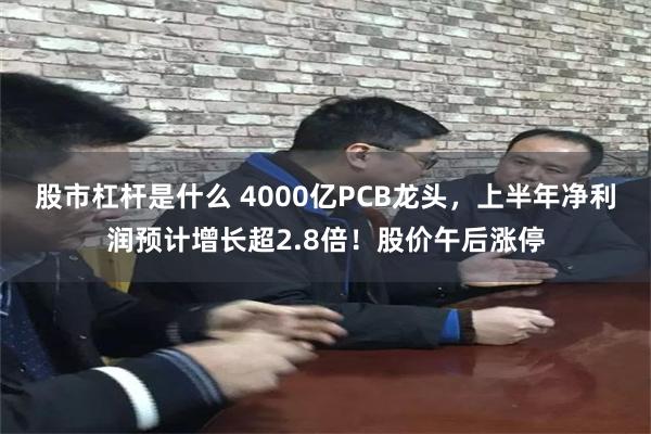 股市杠杆是什么 4000亿PCB龙头，上半年净利润预计增长超2.8倍！股价午后涨停