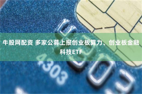 牛股网配资 多家公募上报创业板算力、创业板金融科技ETF