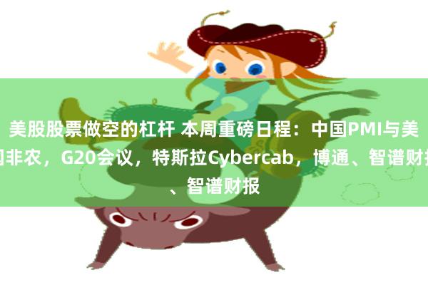 美股股票做空的杠杆 本周重磅日程：中国PMI与美国非农，G20会议，特斯拉Cybercab，博通、智谱财报