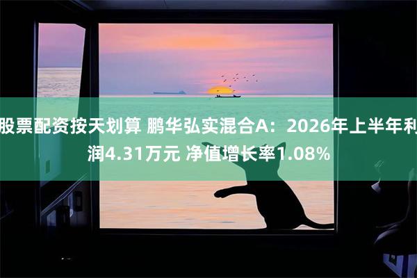 股票配资按天划算 鹏华弘实混合A：2026年上半年利润4.31万元 净值增长率1.08%