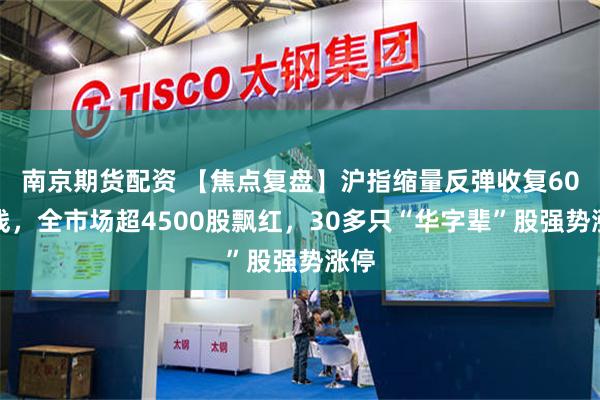 南京期货配资 【焦点复盘】沪指缩量反弹收复60日线，全市场超4500股飘红，30多只“华字辈”股强势涨停